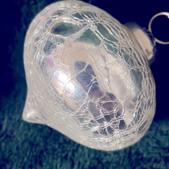 Pottery Barn Silver Glass Ornament. - Picture 2 of 3